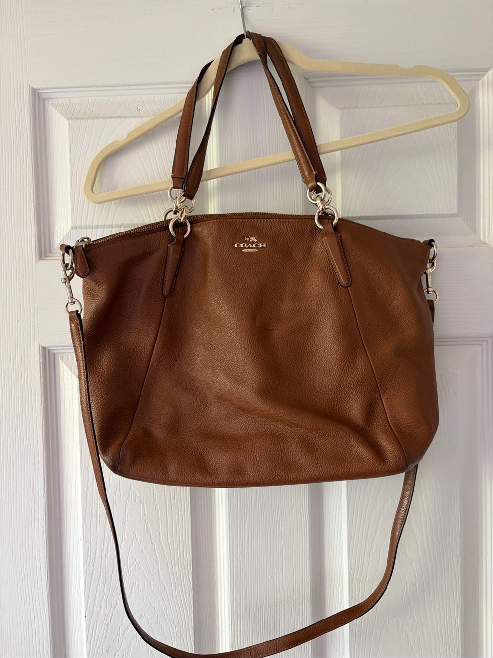 Coach Cognac Brown Leather Shoulder Tote